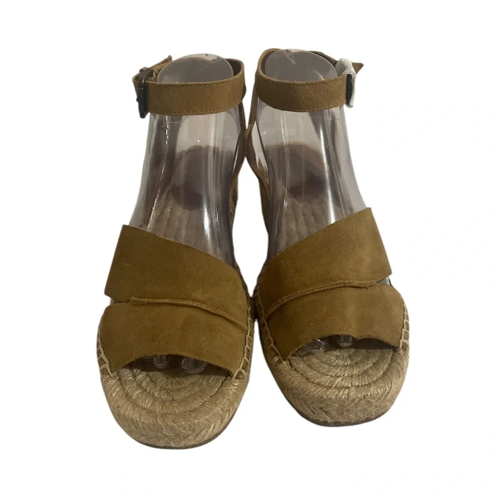 Nine West Tan Suede Wedge Espadrille Sandals 8M